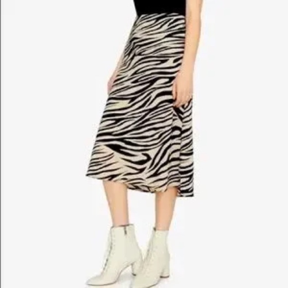 EUC Sanctuary Zebra Print Midi Skirt